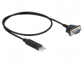 USB to RS232 converter | D-Sub 9pin plug,USB A plug | 0.5m | black
