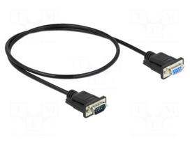 Cable | D-Sub 9pin socket,D-Sub 9pin plug | PVC | Len: 500mm | black