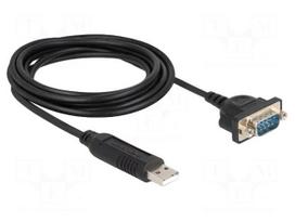 USB to RS232 converter | D-Sub 9pin plug,USB A plug | 1.8m | black
