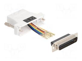 Adapter | D-Sub 25pin plug,RJ45 socket | white