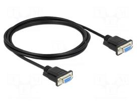Cable | D-Sub 9pin socket,both sides | PVC | Len: 2m | black