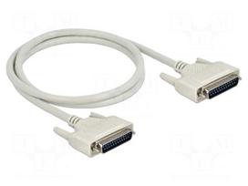 Cable | D-Sub 25pin plug,both sides | Len: 1m | beige | Øcable: 7mm