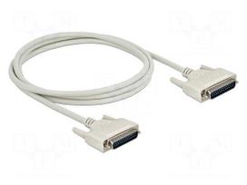 Cable | D-Sub 25pin plug,both sides | Len: 2m | beige | Øcable: 7mm