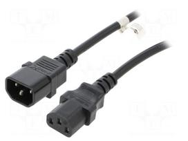 Cable | H05VV-F | 3x0.75mm2 | IEC C13 female,IEC C14 male | PVC | 1.8m