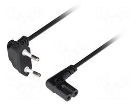 Cable | CEE 7/16 (C) plug angled,IEC C7 female angled | PVC | 2.5A
