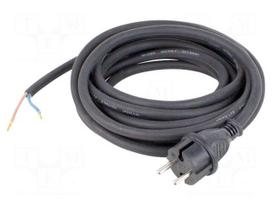 Cable | H07RN-F | 2x1mm2 | CEE 7/17 (C) plug,cables | rubber | 5m | 16A