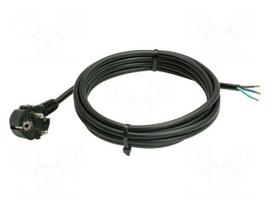Cable | 3G1mm2 | CEE 7/7 (E/F) plug angled,cables | PVC | 10m | black