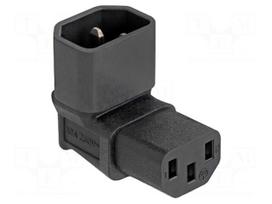 Adapter | IEC C13 female,IEC C14 male | angular | 10A | 250V