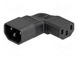 Adapter | IEC C13 female,IEC C14 male | angular | 10A | 250V