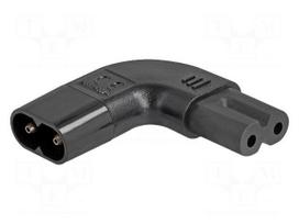 Adapter | IEC C7 female,IEC C8 male | angular | 2.5A | 250V