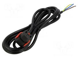 Cable | IEC C13 female angled down,cables | 3m | black | 10A | 250V