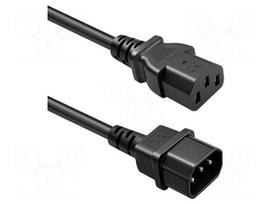Cable | H05VV-F | 3G1mm2 | IEC C13 female,IEC C14 male | PVC | 2m | 230V