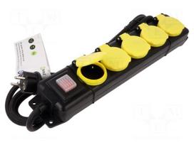 Extension lead | H07RN-F | 3G1.5mm2 | 3m | white,black | Sockets no: 5