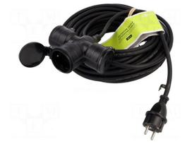 Extension lead | H05RR-F | 3G1.5mm2 | 25m | rubber | black | 16A