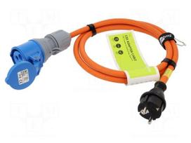 Extension lead | H07RN-F | 3G2.5mm2 | 1.5m | rubber | orange | 16A