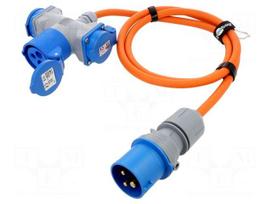 Extension lead | H07RN-F | 3G2.5mm2 | 1.5m | rubber | orange | 16A
