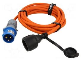 Extension lead | H07RN-F | 3G2.5mm2 | 5m | rubber | orange | 16A