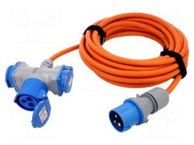 Extension lead | H07RN-F | 3G2.5mm2 | 10m | rubber | orange | 16A