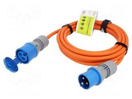 Extension lead | H07RN-F | 3G2.5mm2 | 5m | rubber | orange | 16A