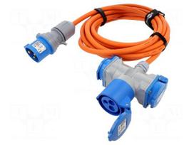 Extension lead | H07RN-F | 3G2.5mm2 | 5m | rubber | orange | 16A