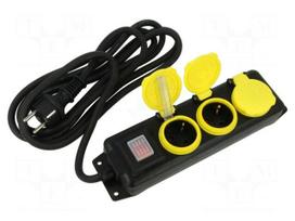 Extension lead | H07RN-F | 3G1.5mm2 | 3m | white,black | Sockets no: 3