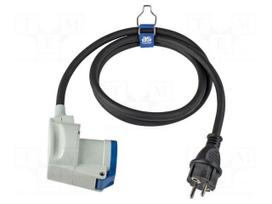 Extension lead | H07RN-F | 3G2.5mm2 | 1.5m | rubber | black | 16A