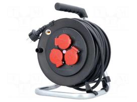 Extension lead | H07RN-F | 3G1.5mm2 | 25m | rubber | black | 16A