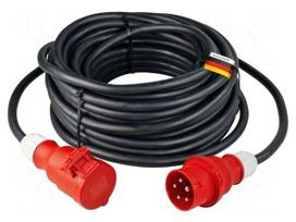 Extension lead | H07RN-F | 5G1.5mm2 | 25m | rubber | black | 16A