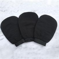 1 gabalas dvipusis Hammam Scrub Mitt Magic Peeling Glove Exfoliating Tan Mitt juoda