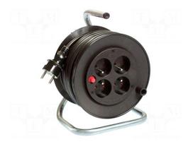 Extension lead | 3G1.5mm2 | 15m | PVC | black | Sockets no: 4 | 16A
