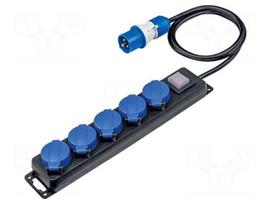 Extension lead | H07RN-F | 3G1.5mm2 | 4.5m | rubber | black | with flap