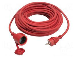 Extension lead | H07RN-F | 3G1.5mm2 | 10m | rubber | red | Sockets no: 1