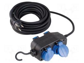 Extension lead | H07RN-F | 3G1.5mm2 | 5m | rubber | black | Sockets no: 4