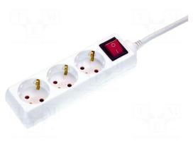Extension lead | H05VV-F | 3G1.5mm2 | 5m | PVC | white | Sockets no: 3