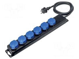Extension lead | H07RN-F | 3G1.5mm2 | 1.5m | rubber | black | with flap