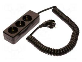 Extension lead | H05VV-F | 3G1.5mm2 | 2.4m | PVC | black | Sockets no: 3