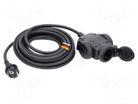 Extension lead | H07RN-F | 3G1.5mm2 | 25m | rubber | black | 16A