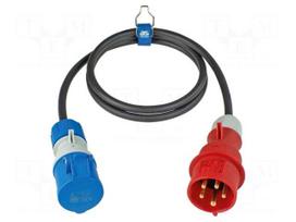 Extension lead | H07RN-F | 3G2.5mm2 | 1.5m | rubber | black | PowerLight