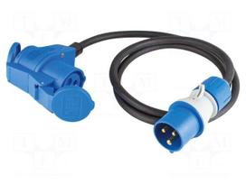 Extension lead | H07RN-F | 3G2.5mm2 | 1.5m | rubber | black | PowerLight