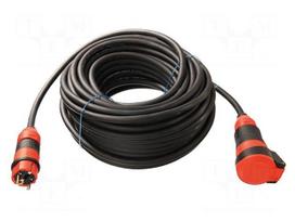 Extension lead | H07RN-F | 3G1.5mm2 | 25m | rubber | black | with flap