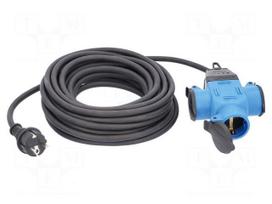 Extension lead | H07RN-F | 3G1.5mm2 | 4.5m | rubber | black | Action | 16A