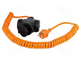 Extension lead | H07BQ-F | 3G1.5mm2 | PUR | orange | Sockets no: 3 | 16A