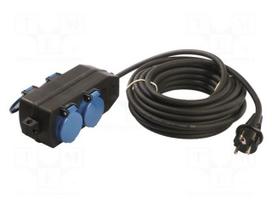 Extension lead | H05RR-F | 3G1.5mm2 | 10m | rubber | black | 16A