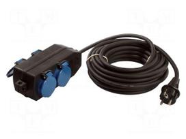 Extension lead | H07RN-F | 3G1.5mm2 | 10m | rubber | black | 16A