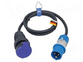 Extension lead | H07RN-F | 3G2.5mm2 | 1.5m | rubber | black | PowerLight