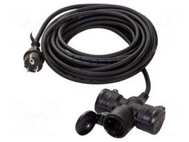 Extension lead | H05RR-F | 3G1.5mm2 | 10m | rubber | black | 16A