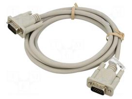 Cable | D-Sub 15pin plug,both sides | shielded,Al foil | grey | 2m