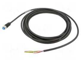 Cable: for sensors | PIN: 8 | M12 female | straight | 5m | plug | 30VDC