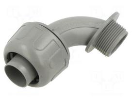 90° angled connector | M25 | polyamide | Anaconda Sealtite | grey