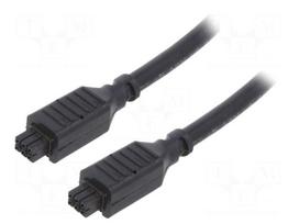 Cable | female | PIN: 6 | 0.5m | 250V | 8A | Insulation: PVC | black | tinned